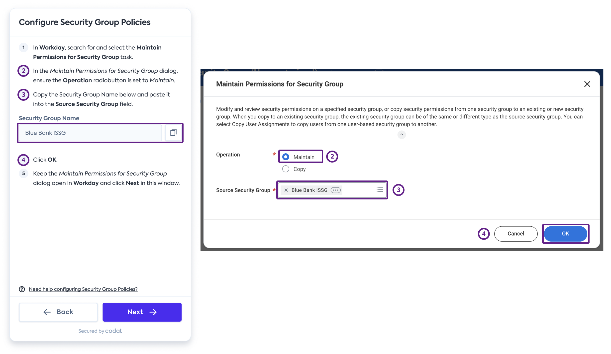 Screenshot of Workday’s interface displaying relationship between this UI and Workday's.